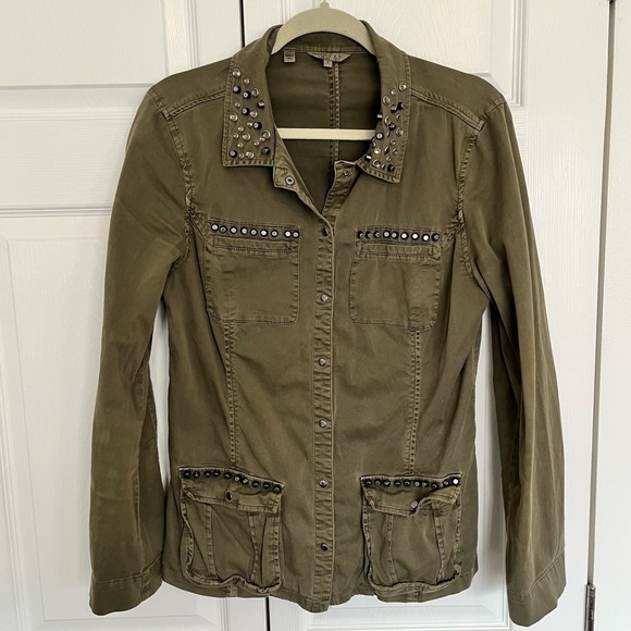 Guess Green Military Twill Jacket Size S - Picture 2 of 7